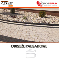 element dekoracyjny z betonu kolorowego - fotografia obrzeża palisadowego drogbruk