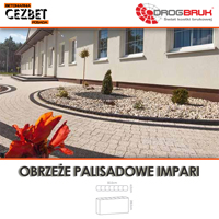 element dekoracyjny z betonu kolorowego - fotografia obrzeża palisadowego impari drogbruk