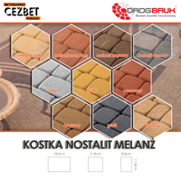 Kolory kostki brukowej Drogbruk Nostalit melanż - dystrybutor Cezbet Posada