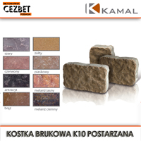 Kolory kostki brukowej postarzanej Kamal model K-10