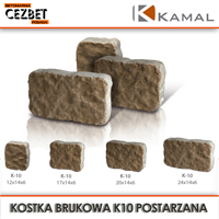 Kostka brukowa postarzana Kamal model K-10