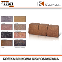 Kolory kostki brukowej postarzanej Kamal model K-23