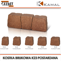 Kostka brukowa postarzana Kamal model K-23