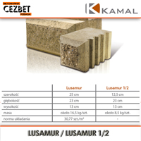 Dostępne wymiary ogrodzenia betonowego Lusamur Kamal