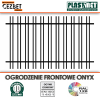 Stalowe nowoczesne ogrodzenie frontowe ONYX firmy PlastMet