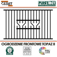 Stalowe nowoczesne ogrodzenie frontowe TOPAZ II firmy PlastMet