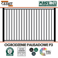 Ogrodzenie palisadowe ze stali wzór P3 - profile ocynkowane i powlekane pod kolor RAL