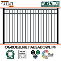 Ogrodzenie palisadowe ze stali wzór P4 - profile ocynkowane i powlekane pod kolor RAL